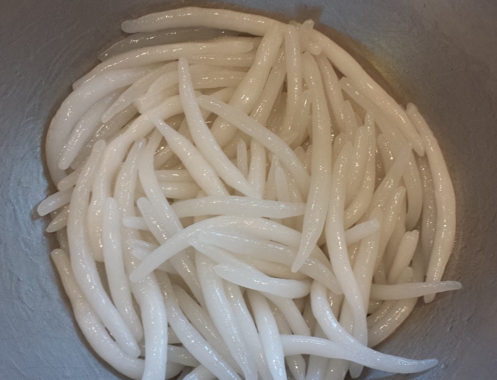 Noodles are cooked and ready for stir fry